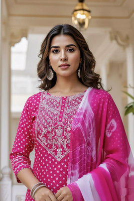 Sheeba Creation Printed Kurta, Salwar & Dupatta Set