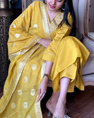 MAA SHAKTI ENTERPRISE Self Design Kurta, Trouser/Pant & Dupatta Set