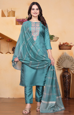 Avnisa Enterprise Embroidered Kurta, Trouser/Pant & Dupatta Set