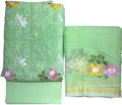 Amaze Ent. Cotton Silk Embroidered Kurta & Palazzo Material