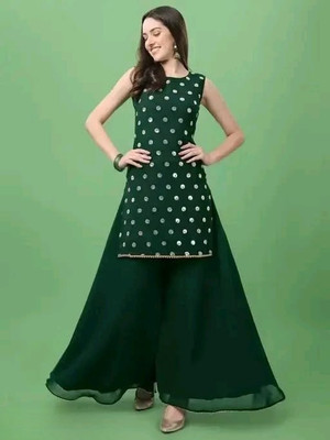 NAVLIK Embroidered Kurta, Palazzo & Dupatta Set