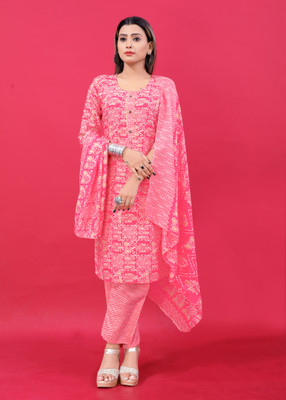 Vimalnath Synthetics Crepe Printed, Self Design Kurta & Patiyala Material