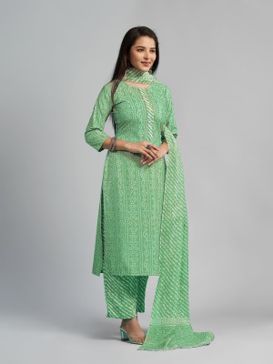 moxinfashion Printed Kurta, Palazzo & Dupatta Set