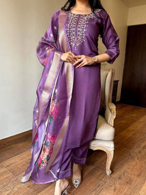 LIZORD FAB Embroidered Kurta, Trouser/Pant & Dupatta Set