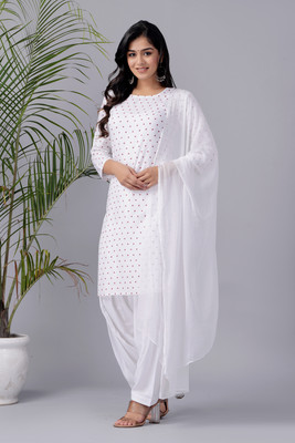 AAKASH Printed Kurta, Patiala & Dupatta Set