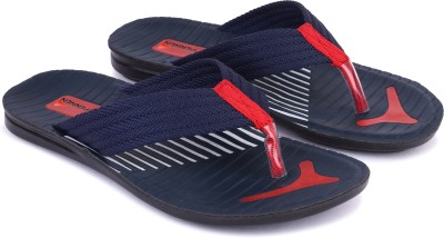 Pennen Men Flip Flops(Black, Blue , 6)