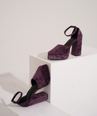 jm looks Women Heels(Purple , 7)