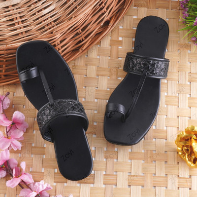 Zoyi Women Flats(Black , 6)