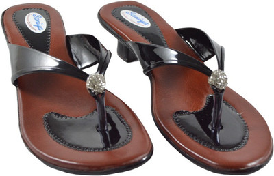 Komfy Women Heels(Black , 5)