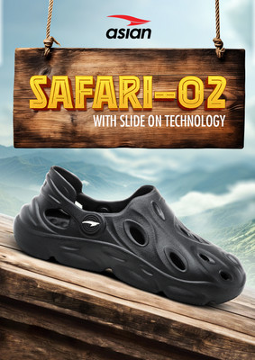 asian Men Clogs(Black , 9)