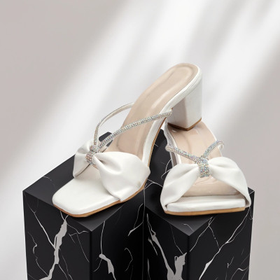 Dream Makers Women Heels(White , 5)