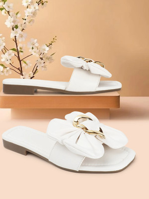 Avivastyle Women Flats(White , 4)