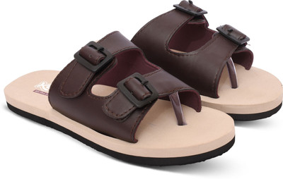 KATTY Women Sandals(Beige, Brown , 4)