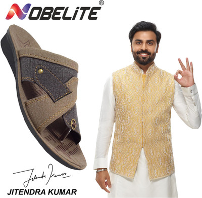 NOBELITE Men Sandals(Beige , 8)