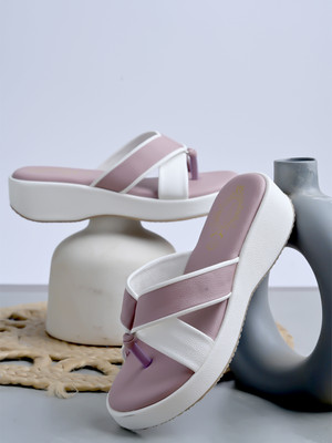 SHOETOPIA Women Wedges(Purple , 6)