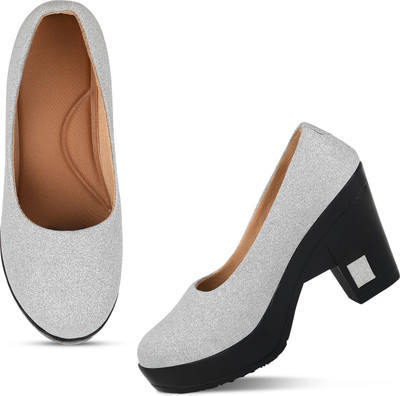KOMOPT Women Bellies(Silver , 7)