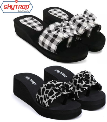 HOC Women Slippers(Black , 6)
