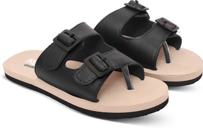 KATTY Women Sandals(Beige, Black , 7)