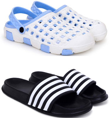 Pampy Angel Men Slippers(Blue, Black , 7)