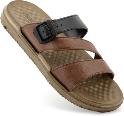 LEEFANT Men Comfortable Flip-Flops - Men Footwear Slipper For Party & Wedding, Men Men Casual(Brown, Black , 7)