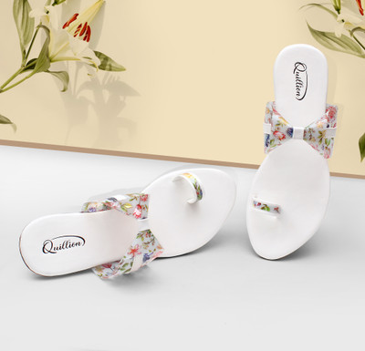 QUILLION Women Flats(White , 4)