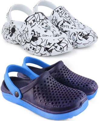 Kapani Fashion Men Flipflops, Slipper, Slides, Sandal, Clogs-Combo Pack of 2 (White, Blue , 6) Men Sandals(White, Blue , 6)