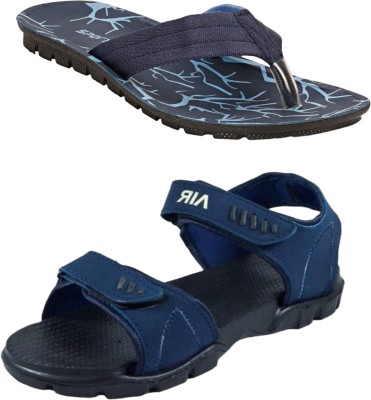 Orvax Men Sandals(Navy, Blue , 10)