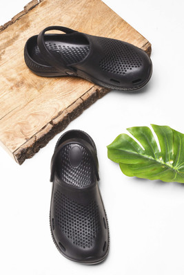 BERSACHE Men Slides(Black , 9)