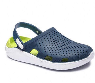 Slider style Men Clogs(Blue, Green , 9)
