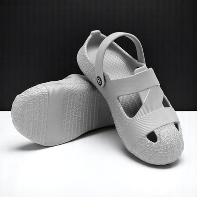 Jut Fire Men Sandals(Grey, White , 8)