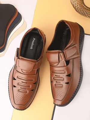 house of common Men Sandals(Tan , 8)