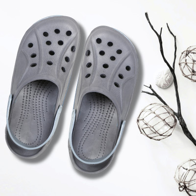 TOMSY CHOICE Men Clogs(Grey , 9)