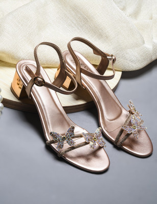 jm looks Women Heels(Copper , 4)