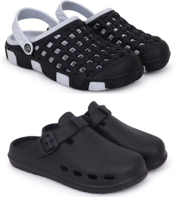KAPYANSH Men Clogs(Grey, Black , 6)