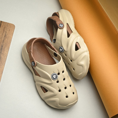 Men Beige Clogs