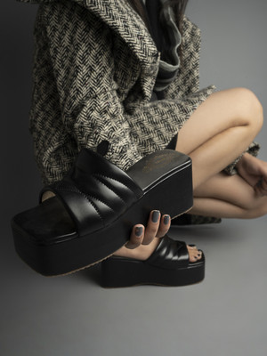 Stylestry Women Wedges(Black , 4)