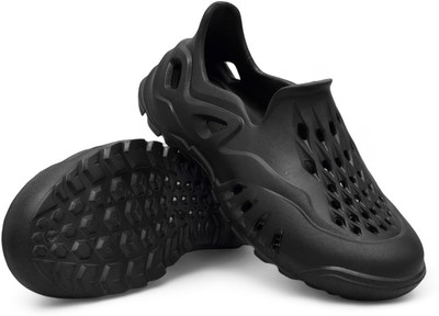 FEEL TIME Men Clogs(Black , 8)