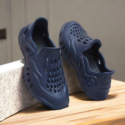 FEEL TIME Men Flip Flops(Navy , 8)
