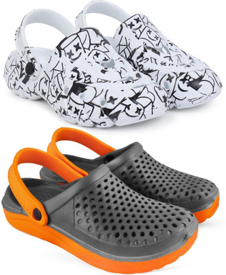 Kapani Fashion Men Flipflops, Slipper, Slides, Sandal, Clogs-Combo Pack of 2 (White, Grey , 6) Men Sandals(White, Grey , 6)