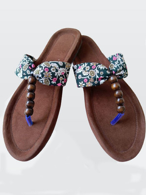 Shoe Lab Women Slippers(Green, Brown , 3)