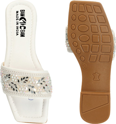 Bambam Women Flats(White , 5)