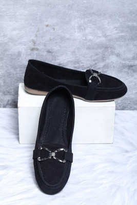 Moonwalk Girls Slip on Ballerinas(Black, 9-10 Years)