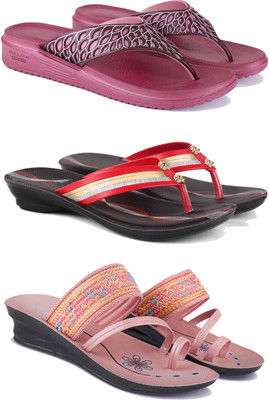 Pennen Women Wedges(Pink , 7)