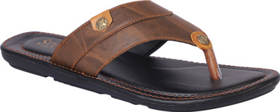 STYLE HEIGHT Men Slippers(Brown , 9)