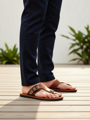 THE RAJA Men Brown Sandals