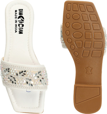 Bambam Women Flats(White , 6)