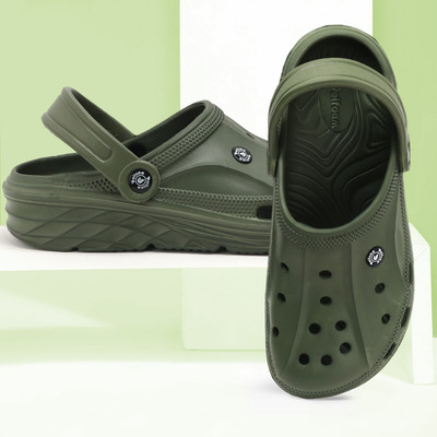 FLIPJONES Men Clogs(Olive , 7)