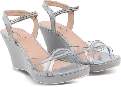 MOSAC Women Wedges(Grey , 7)