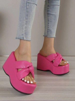 UUNDA Fashion Women Wedges(Pink , 3)