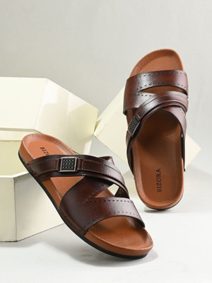 BIZORA Men Sandals(Brown , 6)